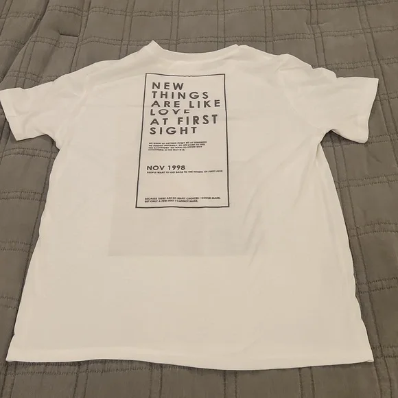 Zara White Tee with Artistic Print - Short Sleeve Size M! - Picture 4 of 6